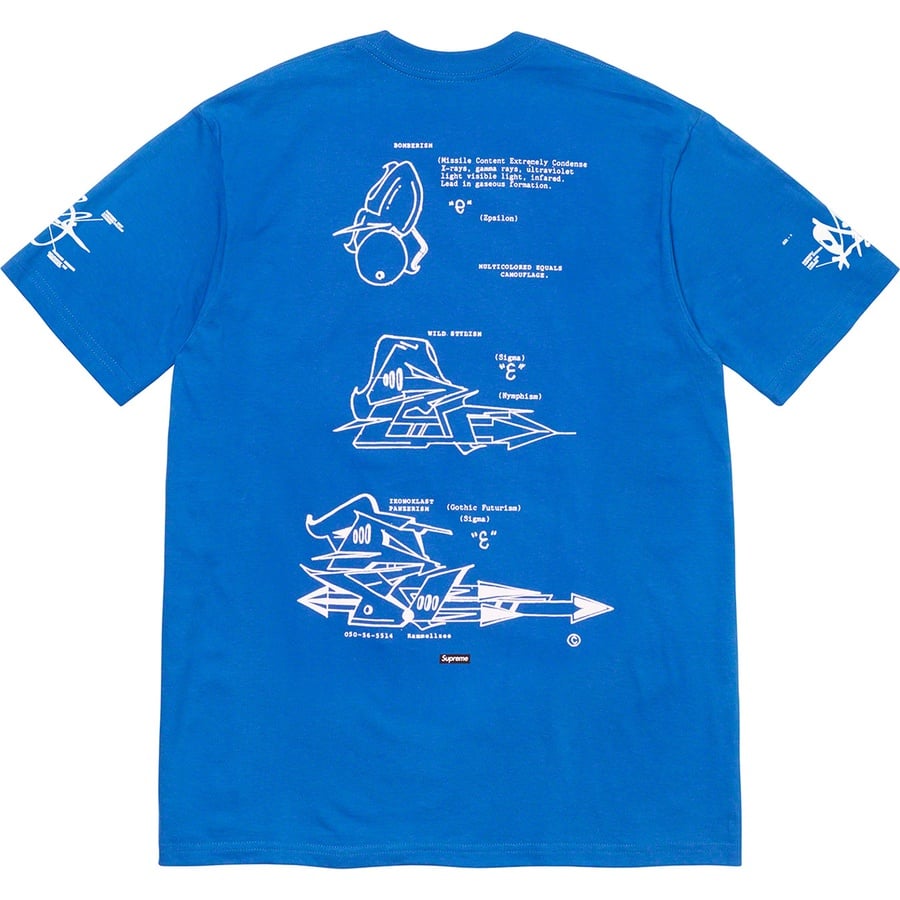 Details on Rammellzee Tag Tee Royal from spring summer
                                                    2020 (Price is $48)