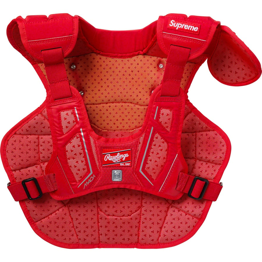 Details on Supreme Rawlings Catcher's Chest Protector Red from spring summer
                                                    2020 (Price is $198)