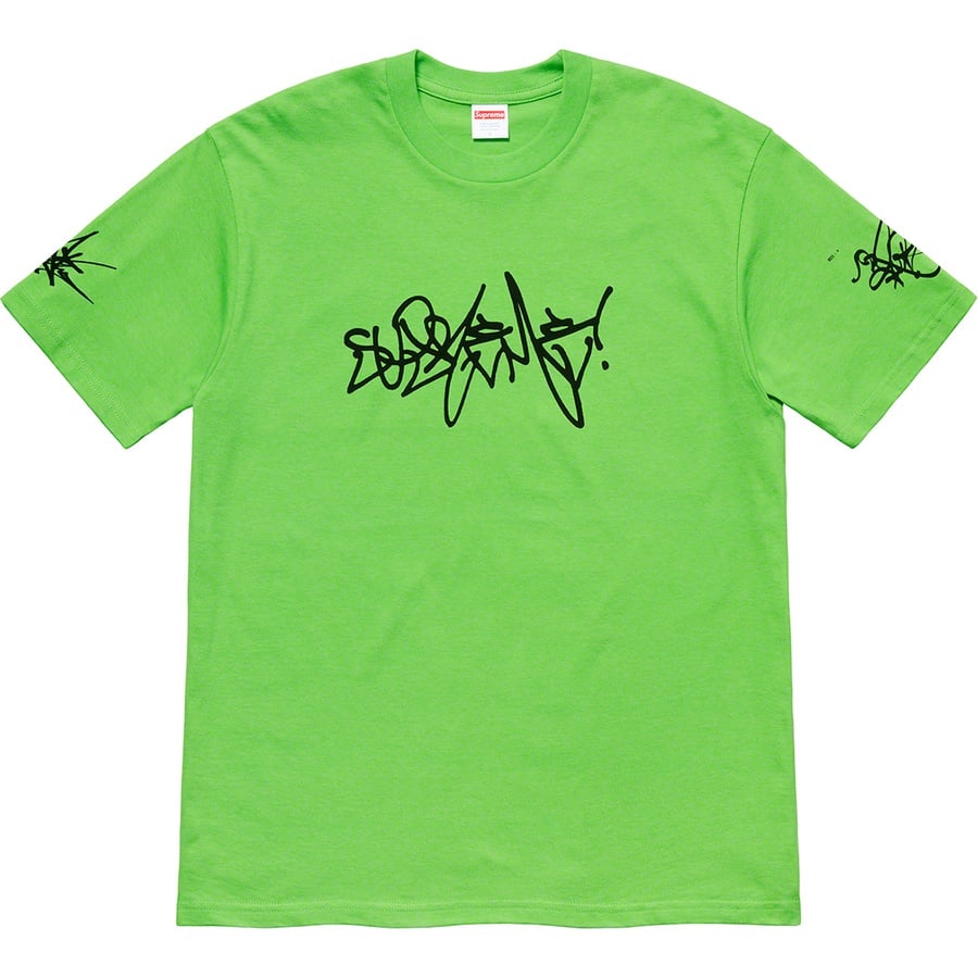 Details on Rammellzee Tag Tee Green from spring summer 2020 (Price is $48)