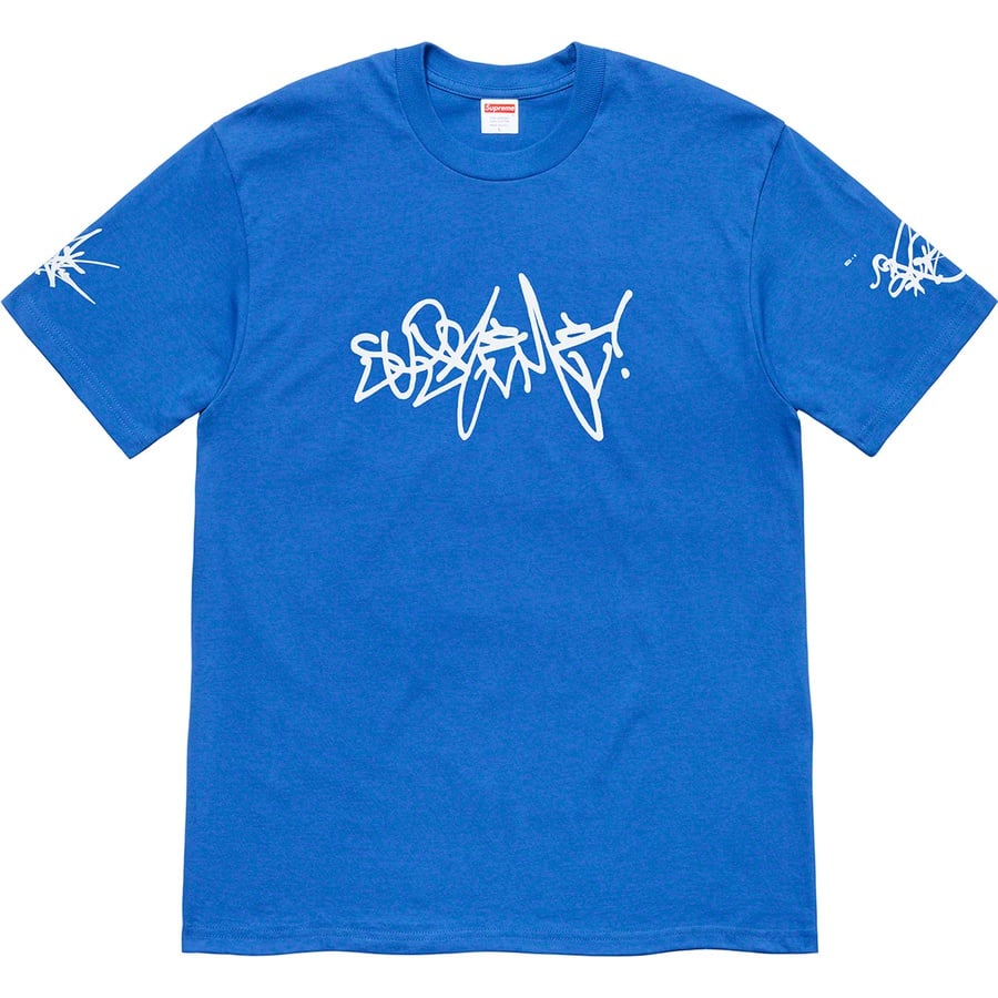 Details on Rammellzee Tag Tee Royal from spring summer 2020 (Price is $48)