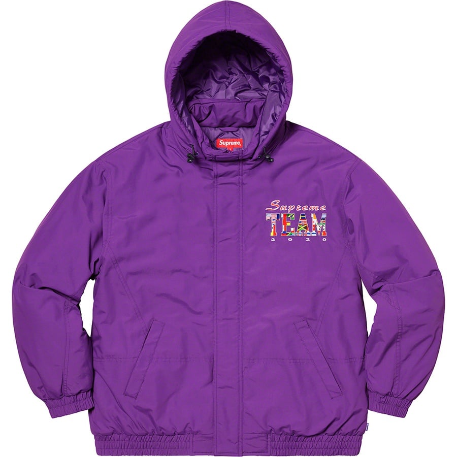 Details on Supreme Team Puffy Jacket Purple from spring summer
                                                    2020 (Price is $248)