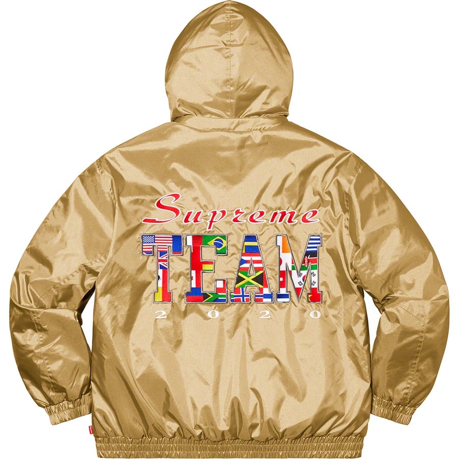 Details on Supreme Team Puffy Jacket Gold from spring summer
                                                    2020 (Price is $248)