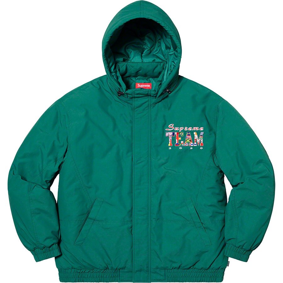 Details on Supreme Team Puffy Jacket Teal from spring summer 2020 (Price is $248)