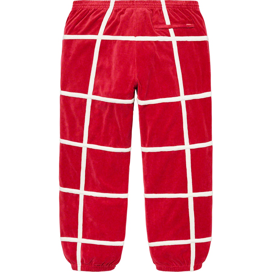 Details on Grid Taping Velour Pant Red from spring summer
                                                    2020 (Price is $138)