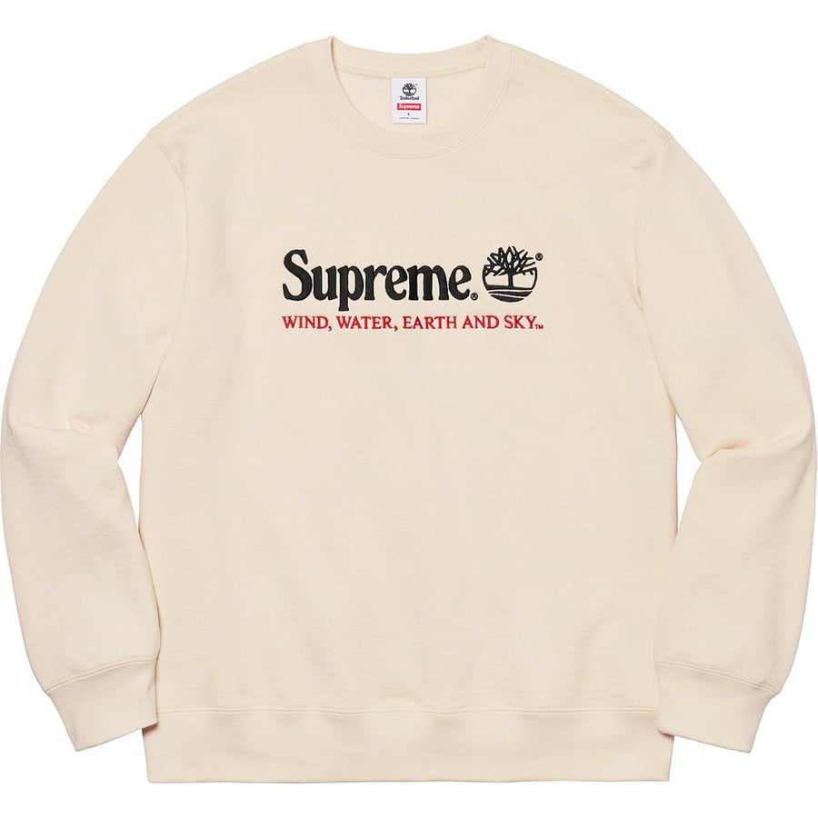 Details on Supreme Timberland Crewneck Natural from spring summer
                                                    2020 (Price is $148)