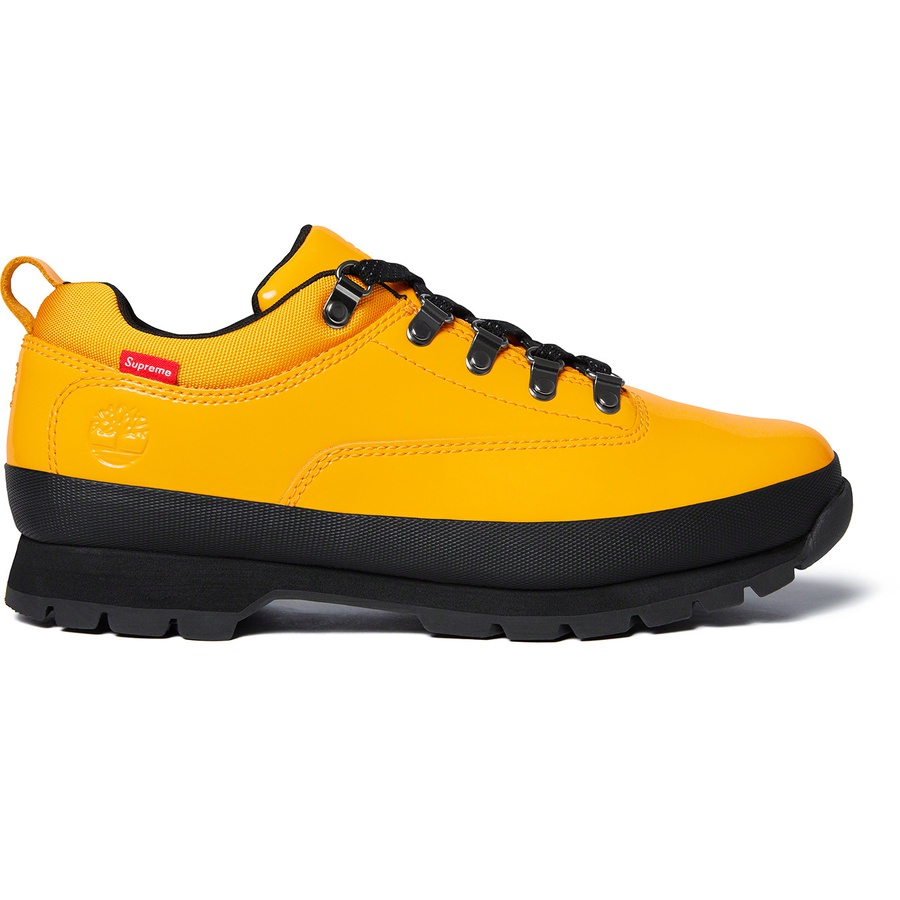 Details on Supreme Timberland Patent Leather Euro Hiker Low Yellow from spring summer
                                                    2020 (Price is $168)