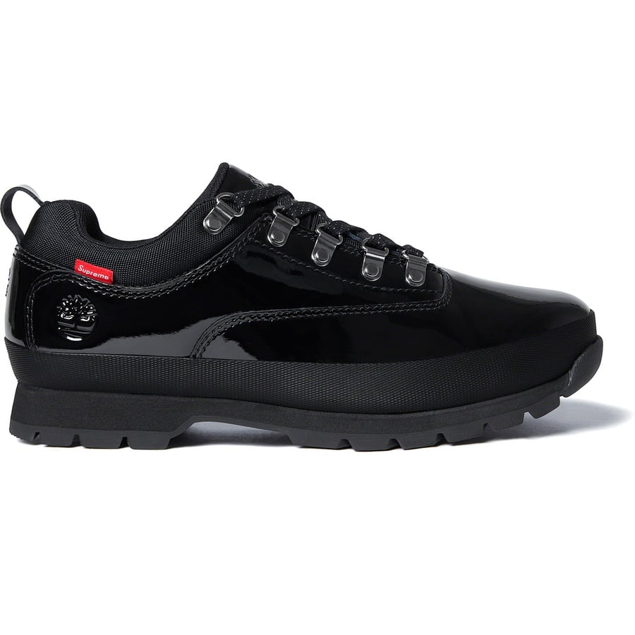 Details on Supreme Timberland Patent Leather Euro Hiker Low Black from spring summer
                                                    2020 (Price is $168)