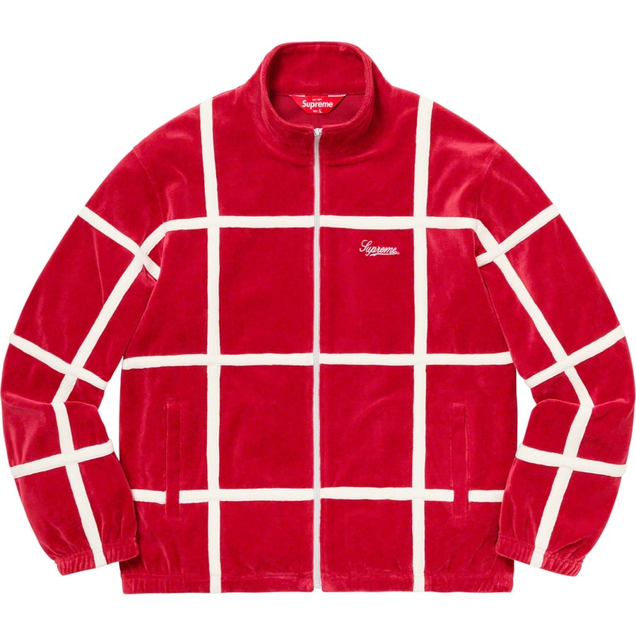 Details on Grid Taping Velour Jacket Red from spring summer
                                                    2020 (Price is $148)