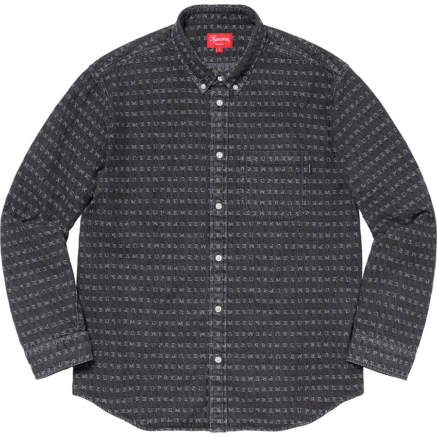 Details on Jacquard Logos Denim Shirt Black from spring summer
                                                    2020 (Price is $138)