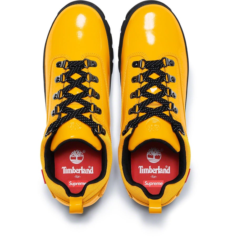 Details on Supreme Timberland Patent Leather Euro Hiker Low Yellow from spring summer
                                                    2020 (Price is $168)