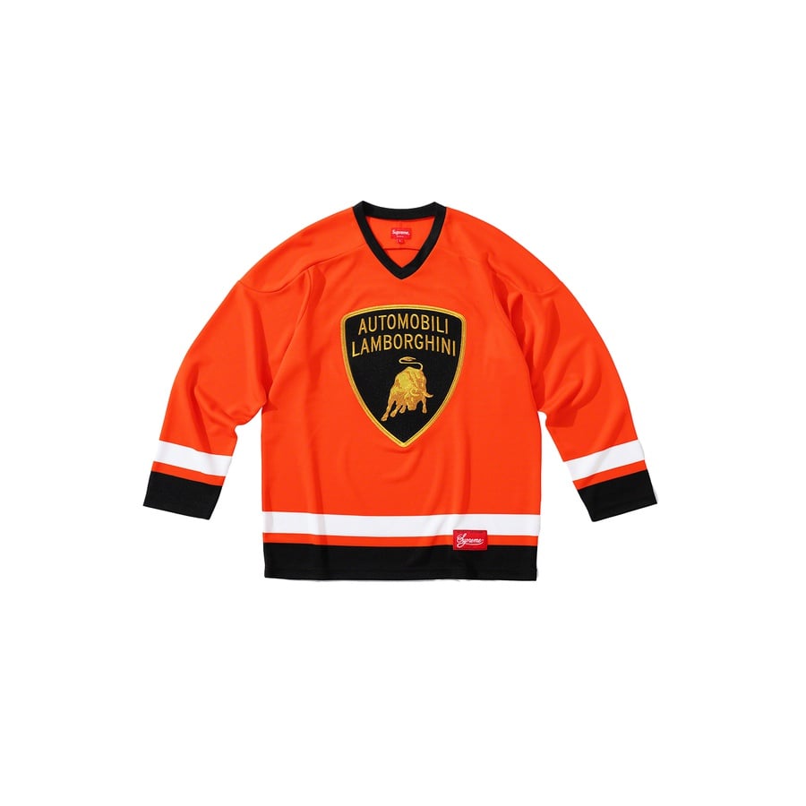 Details on Supreme Automobili Lamborghini Hockey Jersey  from spring summer
                                                    2020 (Price is $148)