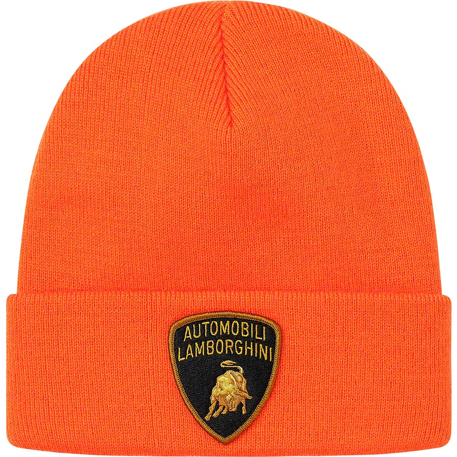 Details on Supreme Automobili Lamborghini Beanie Orange from spring summer
                                                    2020 (Price is $32)