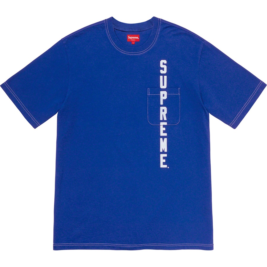 Details on Contrast Stitch Pocket Tee Light Royal from spring summer
                                                    2020 (Price is $68)