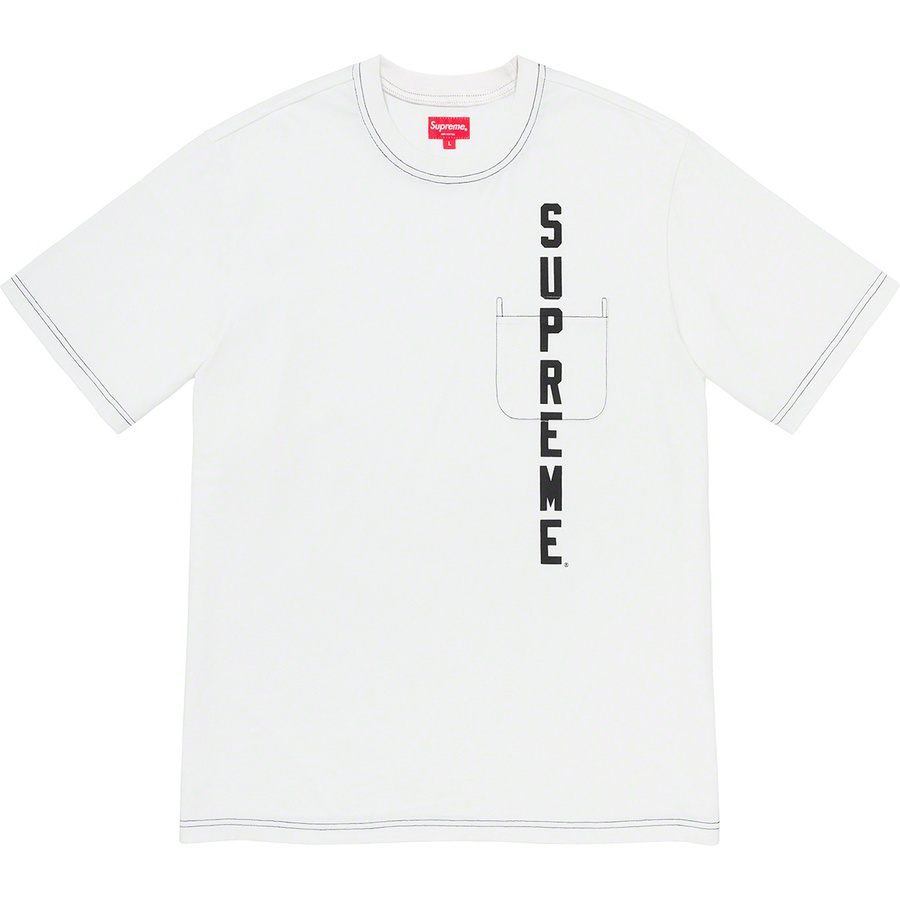 Details on Contrast Stitch Pocket Tee White from spring summer
                                                    2020 (Price is $68)