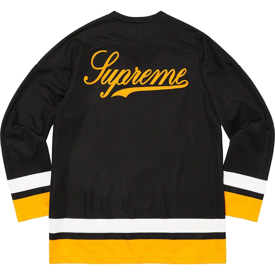 Details on Supreme Automobili Lamborghini Hockey Jersey Black from spring summer
                                                    2020 (Price is $148)