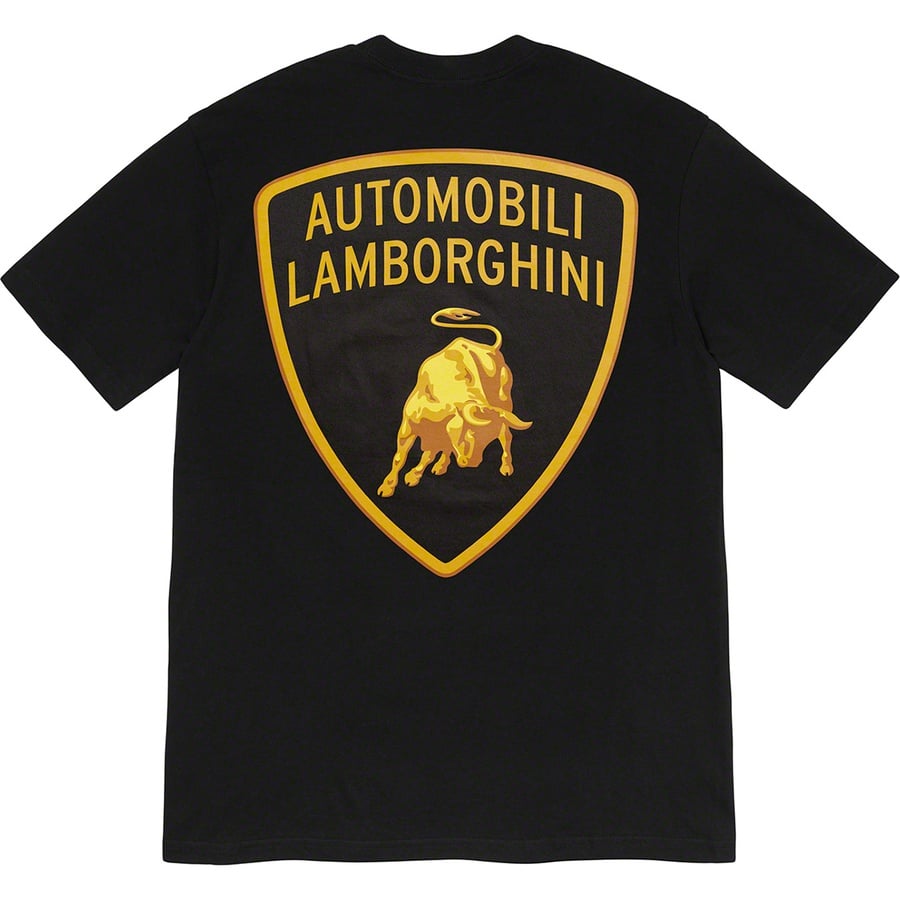 Details on Supreme Automobili Lamborghini Tee Black from spring summer
                                                    2020 (Price is $48)