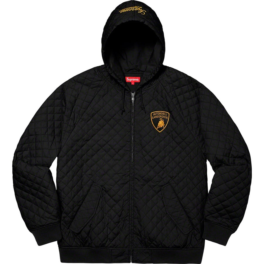 Details on Supreme Automobili Lamborghini Hooded Work Jacket Black from spring summer
                                                    2020 (Price is $248)