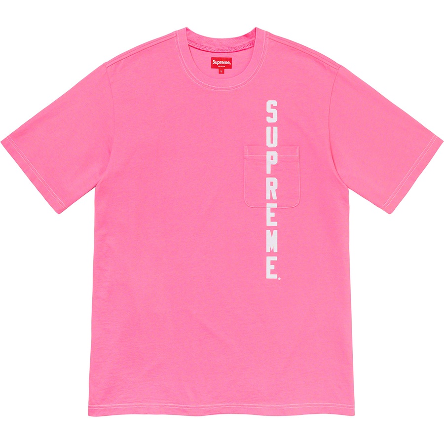 Details on Contrast Stitch Pocket Tee Pink from spring summer
                                                    2020 (Price is $68)