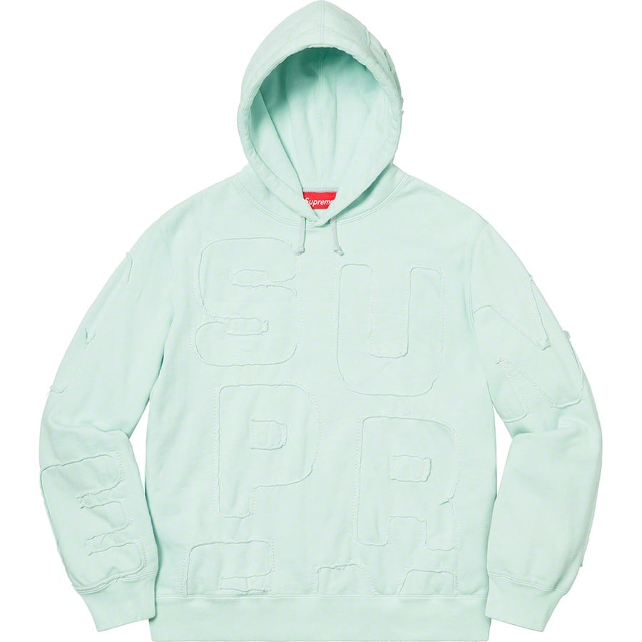 Details on Cutout Letters Hooded Sweatshirt Ice Blue from spring summer
                                                    2020 (Price is $188)