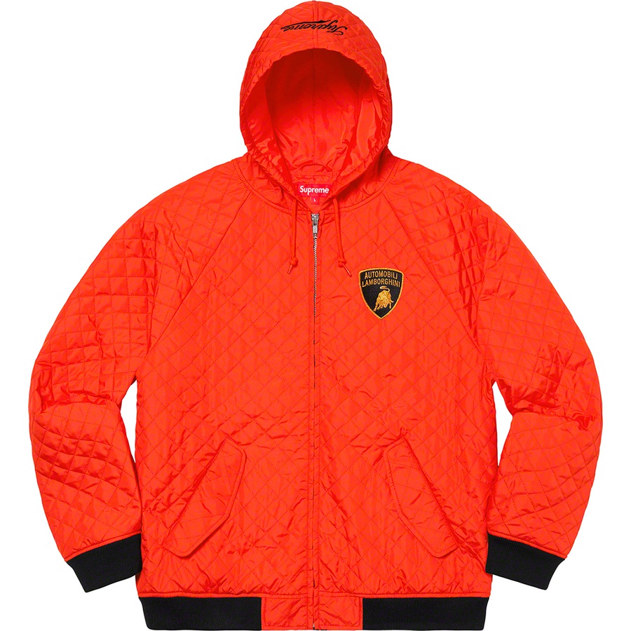 Details on Supreme Automobili Lamborghini Hooded Work Jacket Orange from spring summer
                                                    2020 (Price is $248)