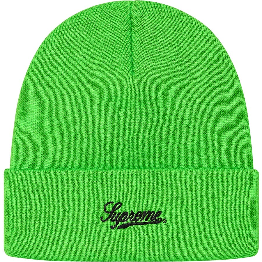 Details on Supreme Automobili Lamborghini Beanie Lime from spring summer
                                                    2020 (Price is $32)