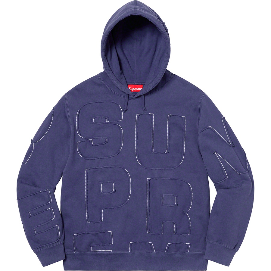 Details on Cutout Letters Hooded Sweatshirt Washed Navy from spring summer
                                                    2020 (Price is $188)
