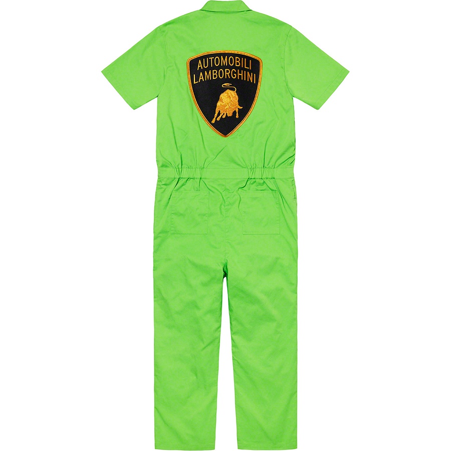 Details on Supreme Automobili Lamborghini Coverall Lime from spring summer
                                                    2020 (Price is $228)