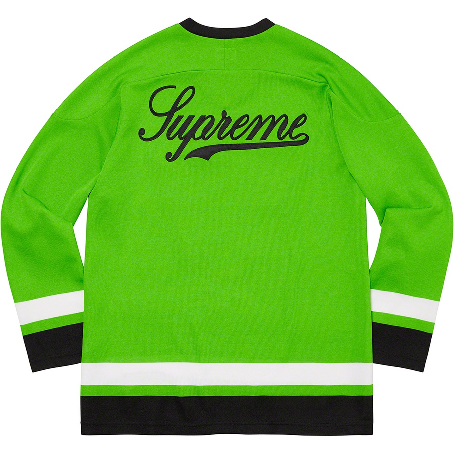 Details on Supreme Automobili Lamborghini Hockey Jersey Lime from spring summer 2020 (Price is $148)