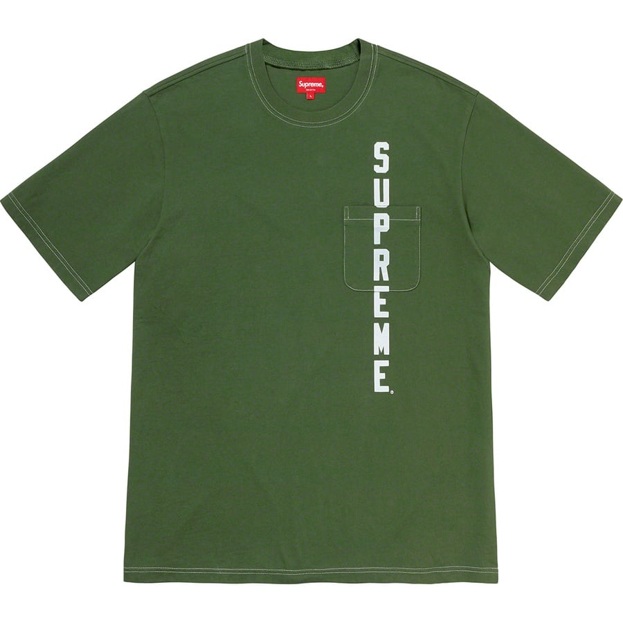 Details on Contrast Stitch Pocket Tee Green from spring summer
                                                    2020 (Price is $68)