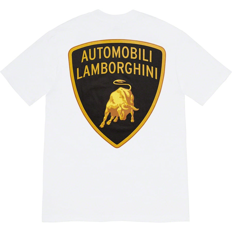 Details on Supreme Automobili Lamborghini Tee White from spring summer
                                                    2020 (Price is $48)