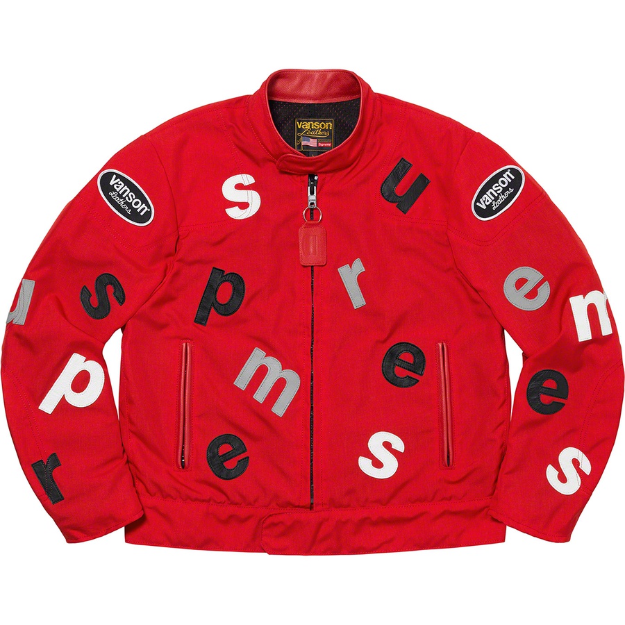 Details on Supreme Vanson Leathers Letters Cordura Jacket Red from spring summer
                                                    2020 (Price is $998)