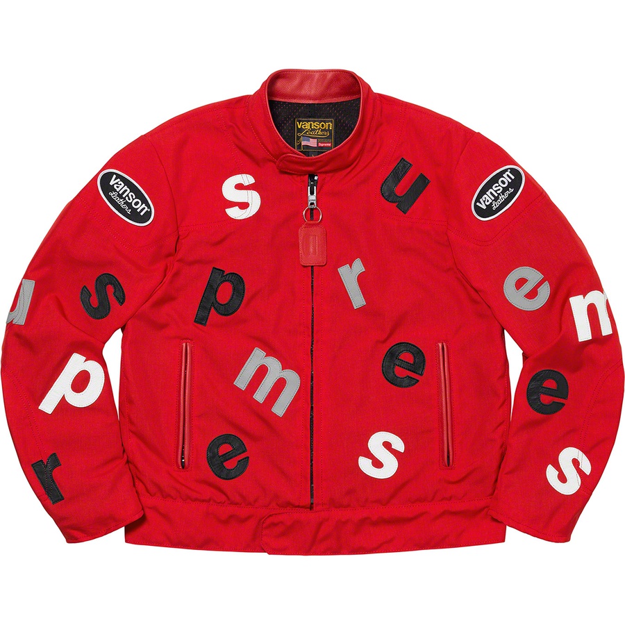 Supreme Supreme Vanson Leathers Letters Cordura Jacket (SS20) - Red - $998
