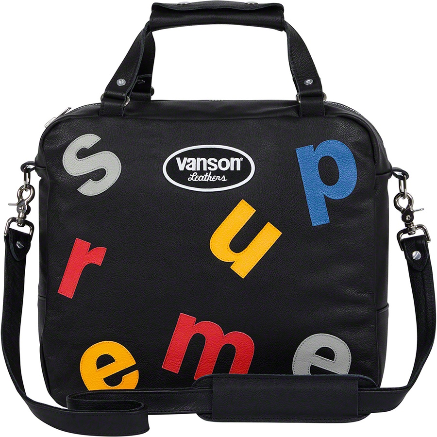 Details on Supreme Vanson Leathers Letters Bag Black from spring summer
                                                    2020 (Price is $328)