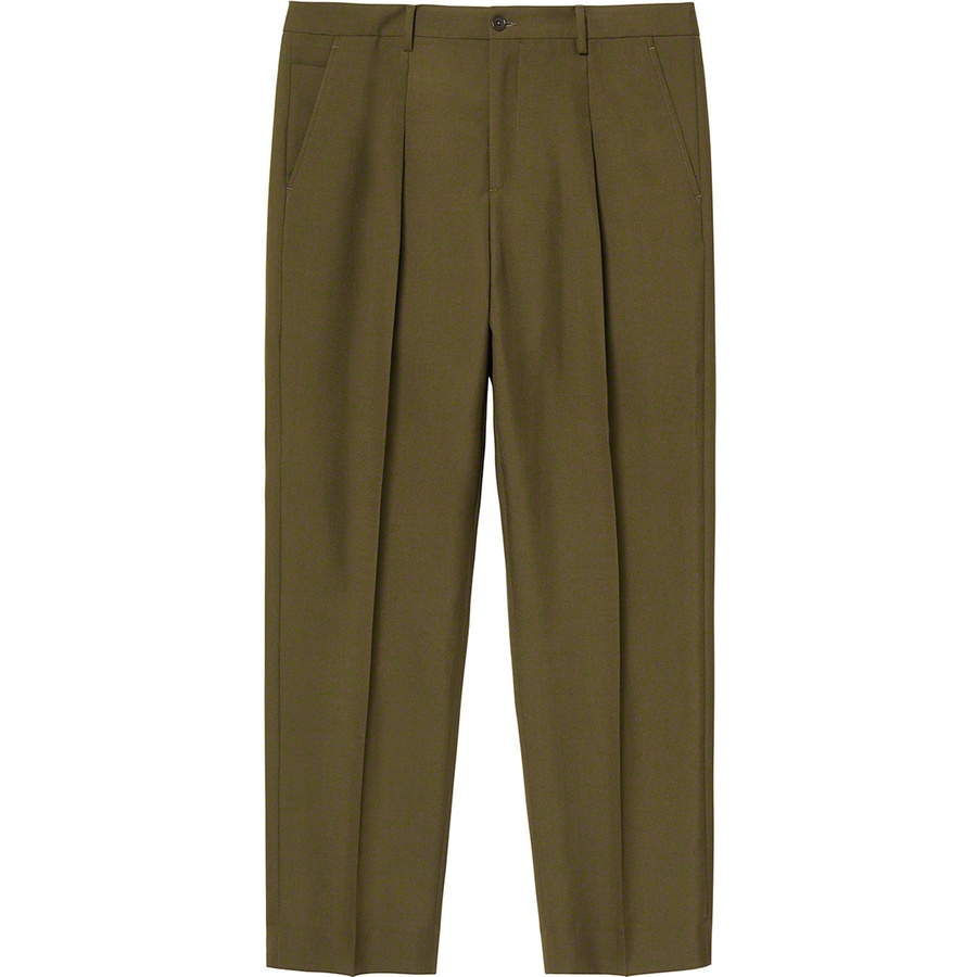 Details on Pleated Trouser Dark Olive from spring summer 2020 (Price is $158)