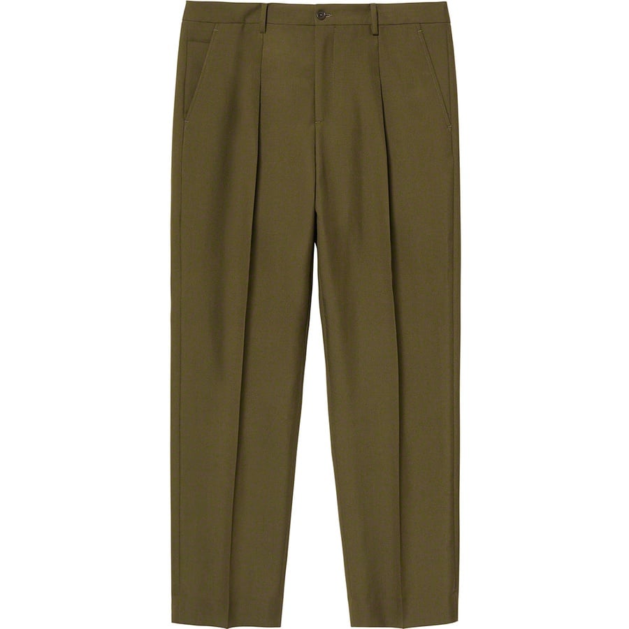 Details on Pleated Trouser Dark Olive from spring summer
                                                    2020 (Price is $158)