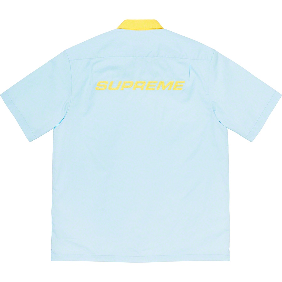 Details on Bowling Zip S S Shirt Light Blue from spring summer
                                                    2020 (Price is $138)