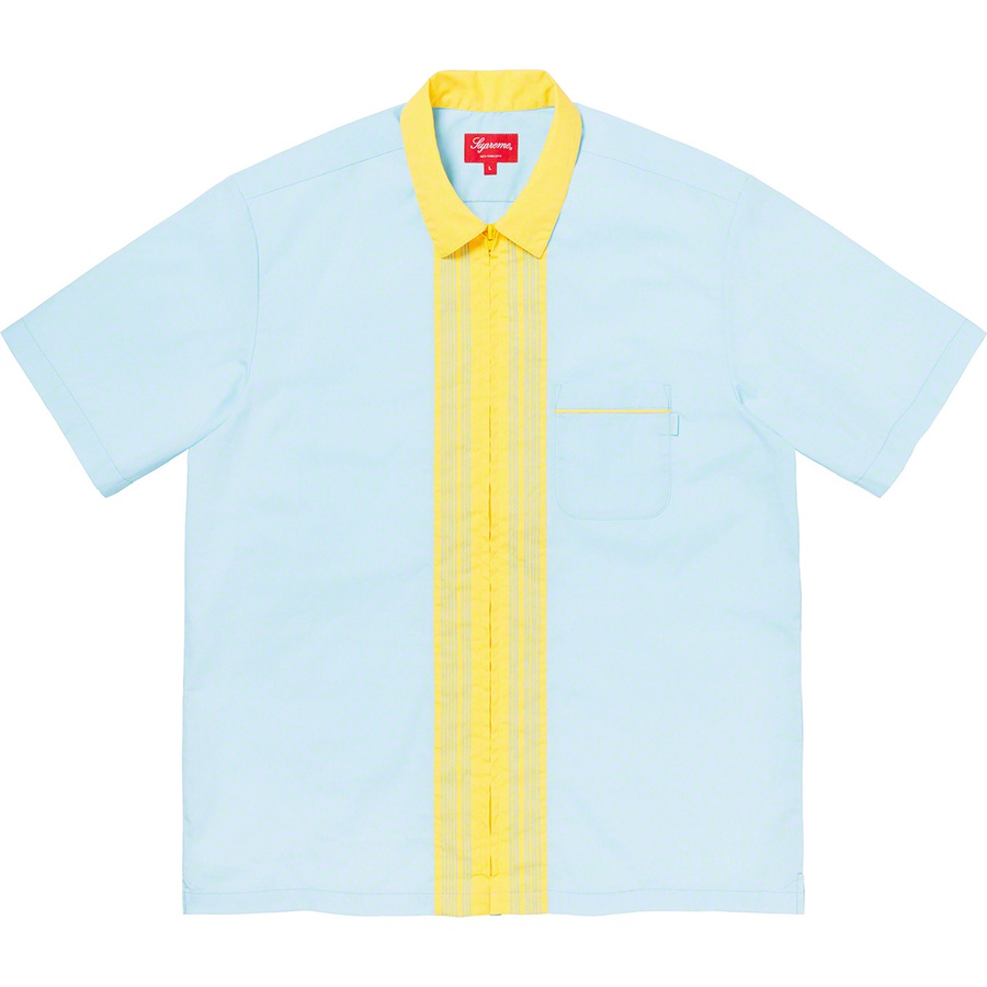 Details on Bowling Zip S S Shirt Light Blue from spring summer
                                                    2020 (Price is $138)
