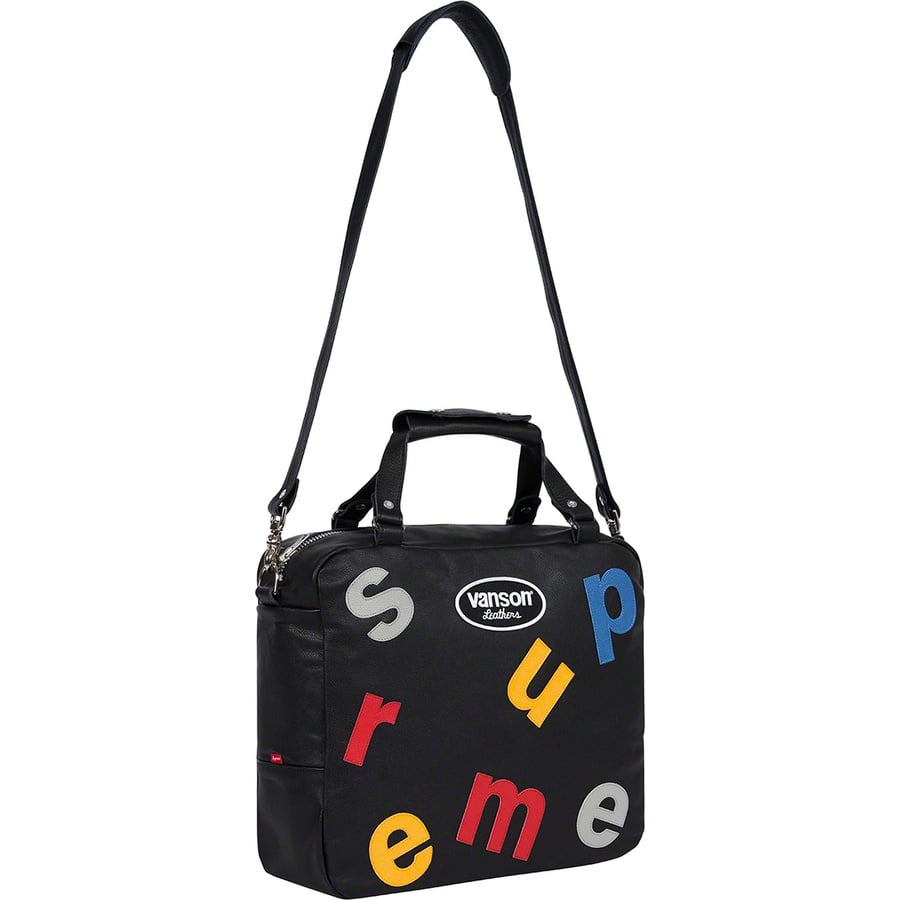 Details on Supreme Vanson Leathers Letters Bag Black from spring summer
                                                    2020 (Price is $328)