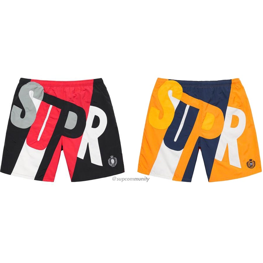 Details on Big Letter Water Short from spring summer 2020 (Price is $128)