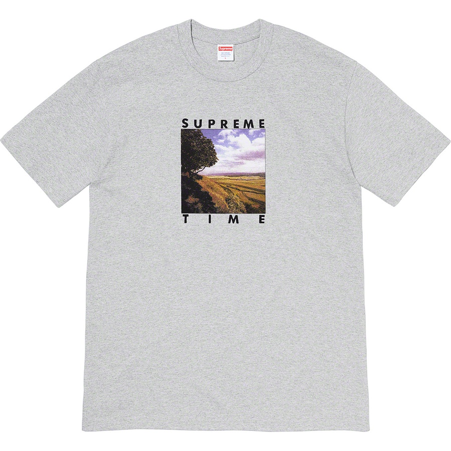 Details on Supreme Time Tee Heather Grey from spring summer
                                                    2020 (Price is $38)