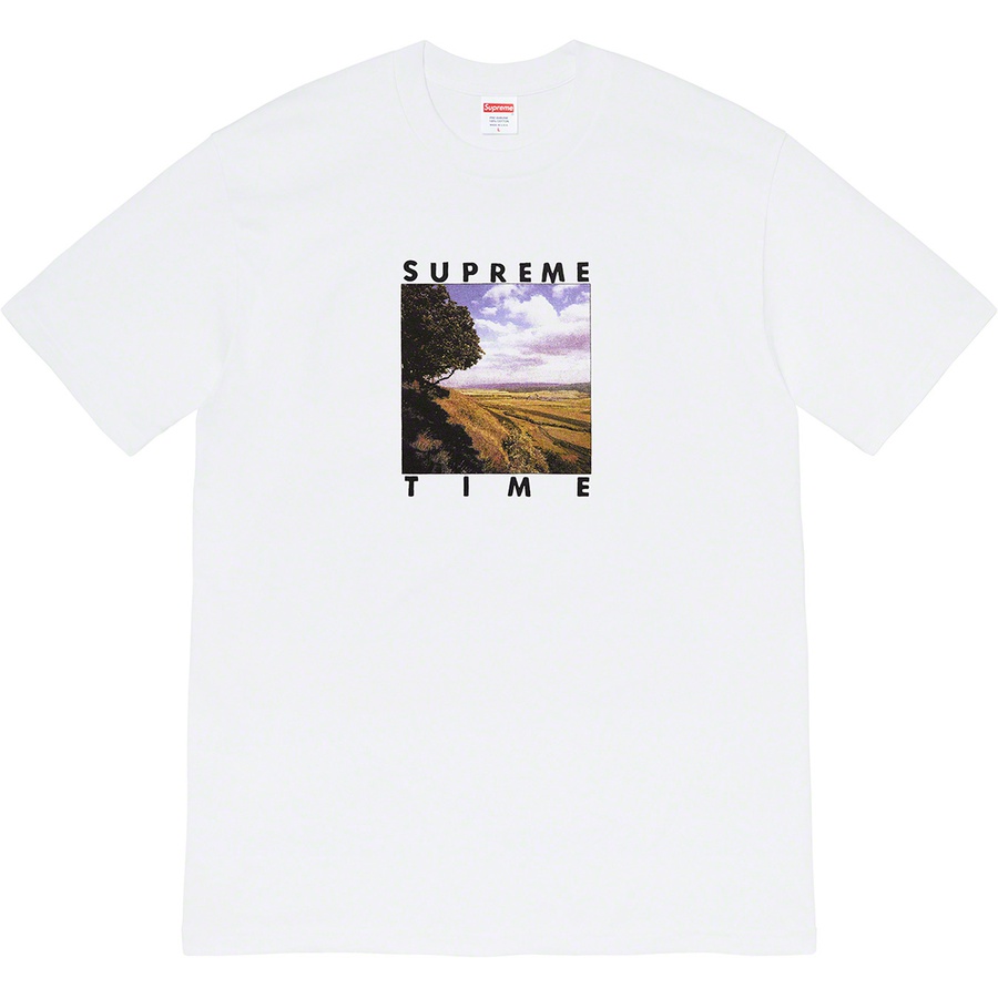 Details on Supreme Time Tee White from spring summer 2020 (Price is $38)