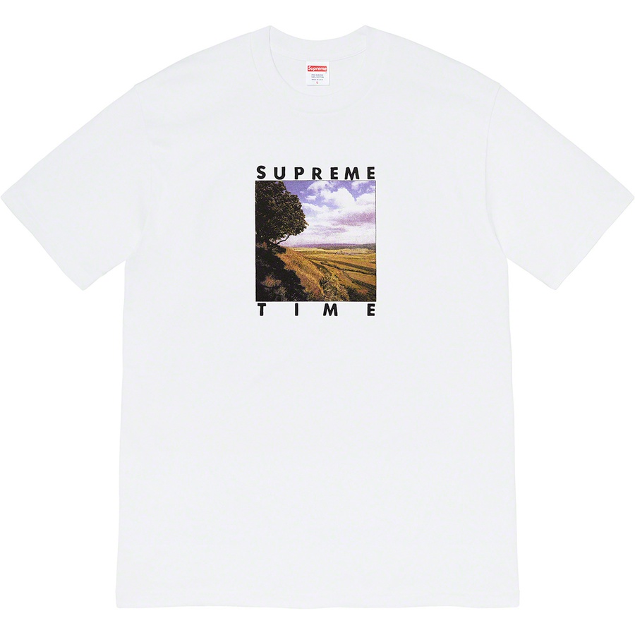 Details on Supreme Time Tee White from spring summer
                                                    2020 (Price is $38)