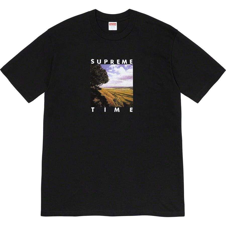 Details on Supreme Time Tee Black from spring summer
                                                    2020 (Price is $38)