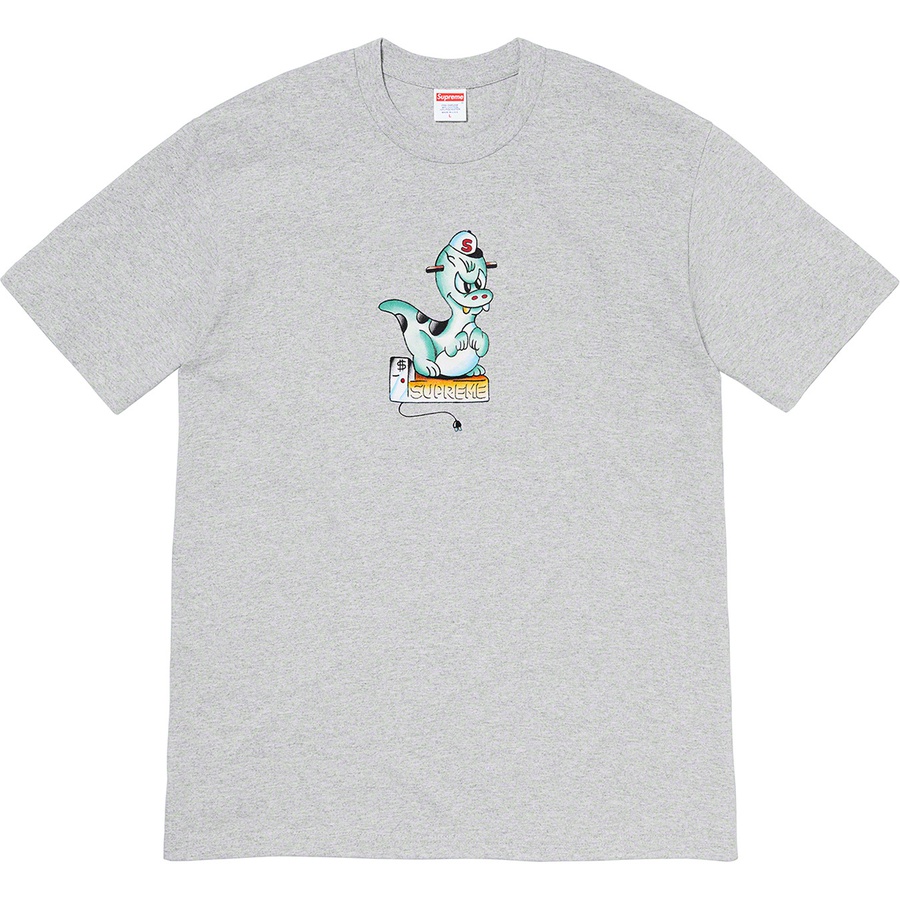Details on Dinosaur Tee Heather Grey from spring summer 2020 (Price is $38)