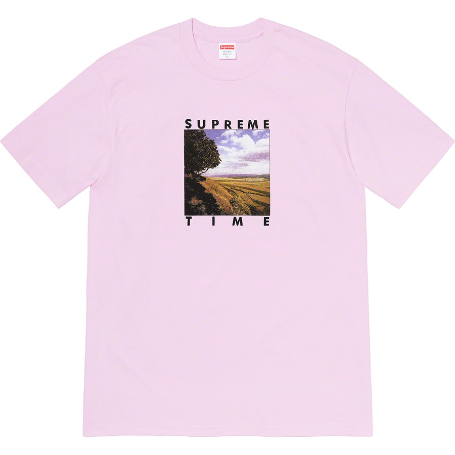 Details on Supreme Time Tee Light Purple from spring summer 2020 (Price is $38)