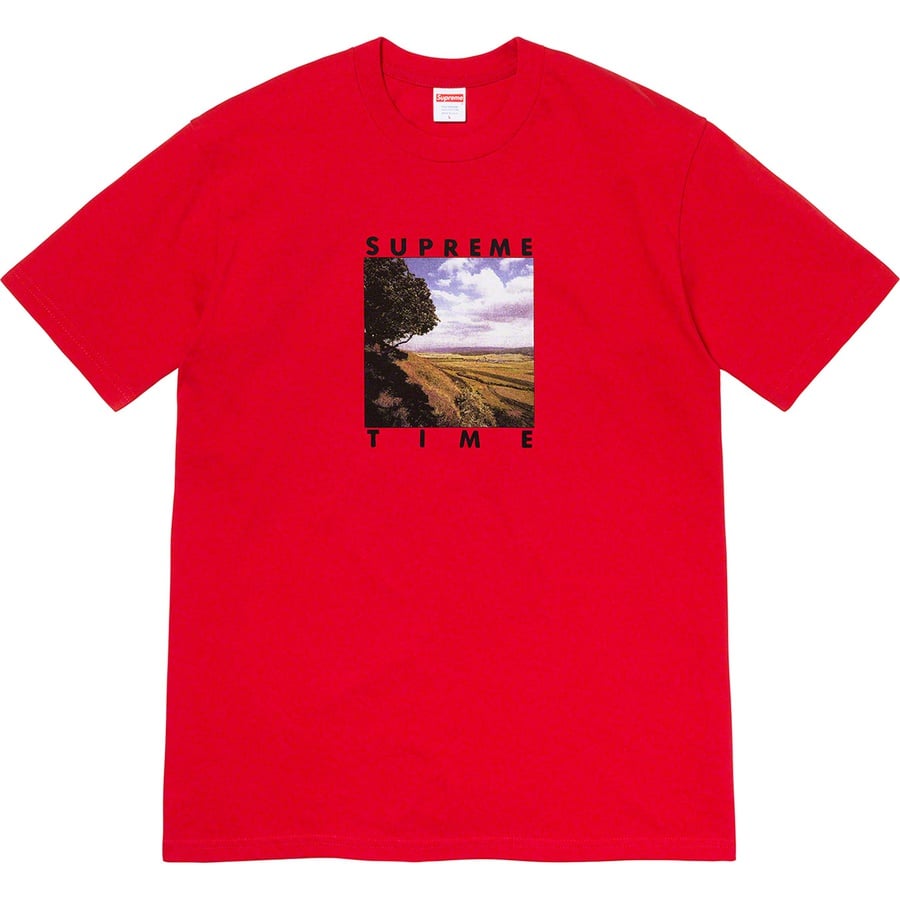 Details on Supreme Time Tee Red from spring summer
                                                    2020 (Price is $38)