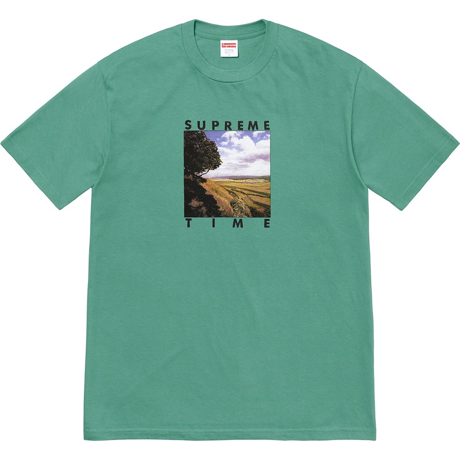 Details on Supreme Time Tee Dusty Teal from spring summer
                                                    2020 (Price is $38)