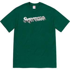 supreme chrome logo tee pink