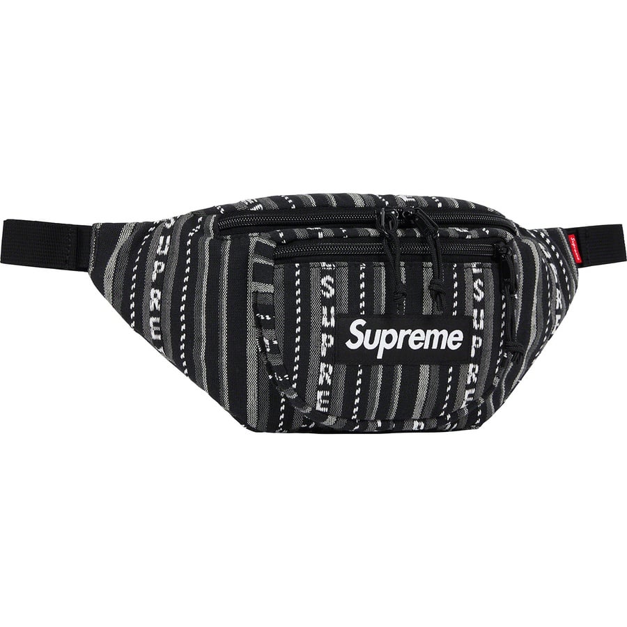 Details on Woven Stripe Waist Bag Black from spring summer 2020 (Price is $48)