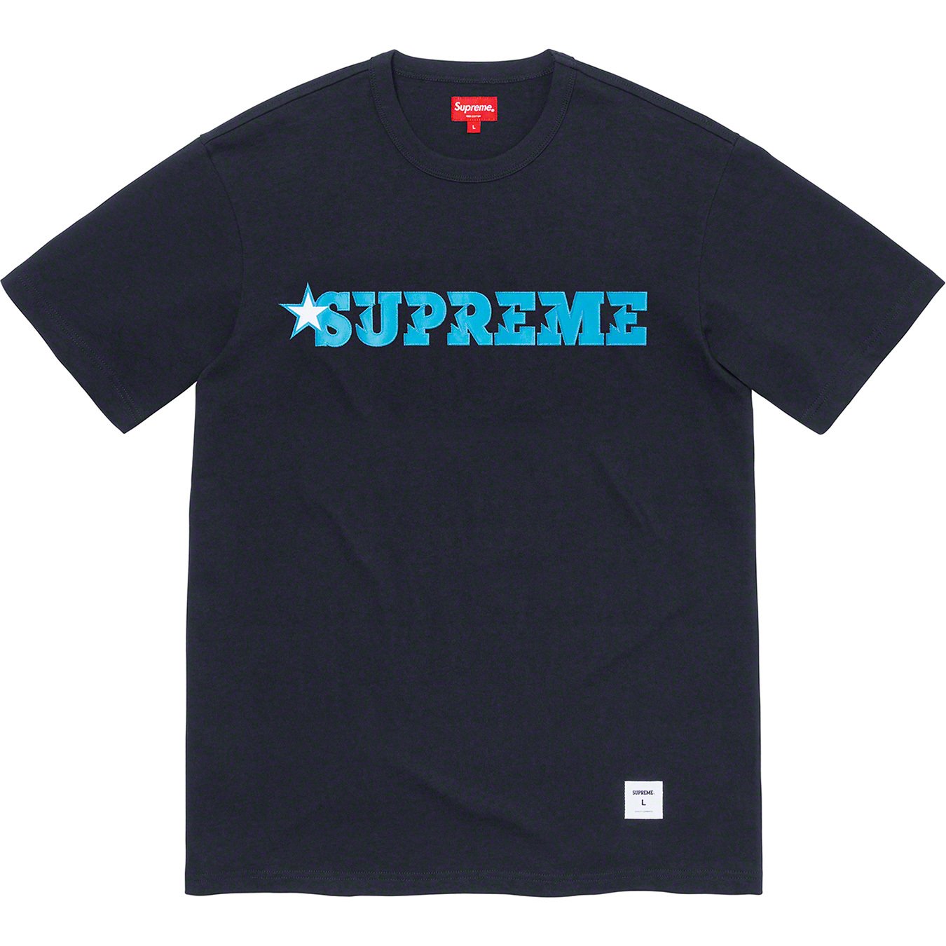 2020ss Supreme Star Logo Top Tee ネイビーS-